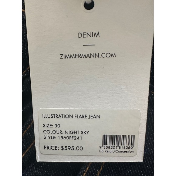 NEW Zimmermann Illustration Flare Jean Women's Size 30 W MSRP $595 - Picture 3 of 15